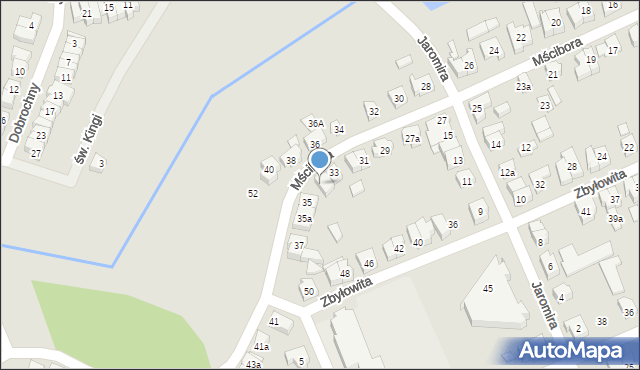 Poznań, Mścibora, 33a, mapa Poznania