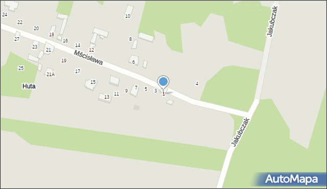 Radom, Mścisława, 1, mapa Radomia