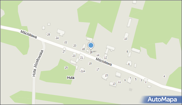 Radom, Mścisława, 16, mapa Radomia