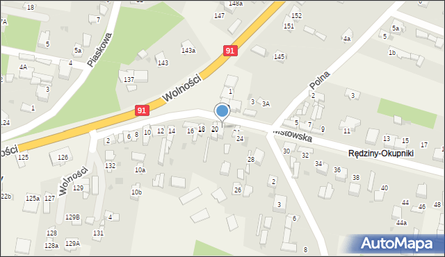 Rędziny, Mstowska, 22, mapa Rędziny