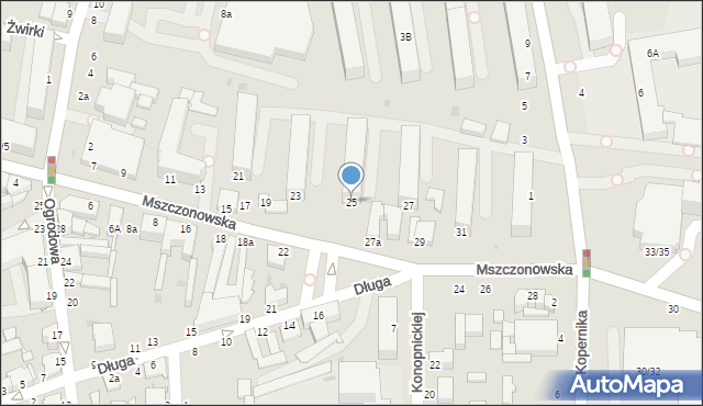 Skierniewice, Mszczonowska, 25, mapa Skierniewic