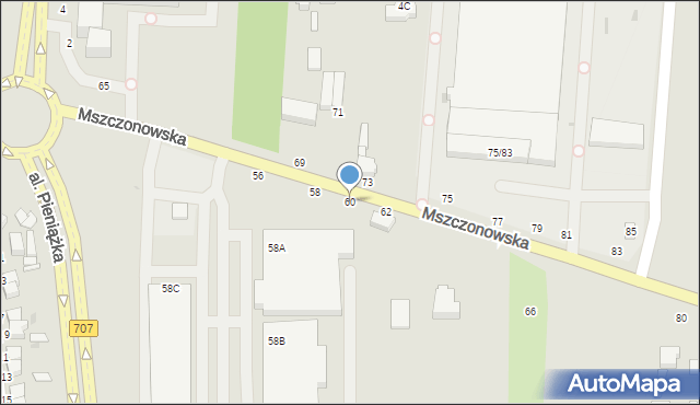 Skierniewice, Mszczonowska, 60, mapa Skierniewic