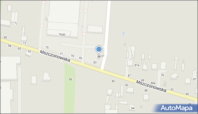 Skierniewice, Mszczonowska, 85, mapa Skierniewic