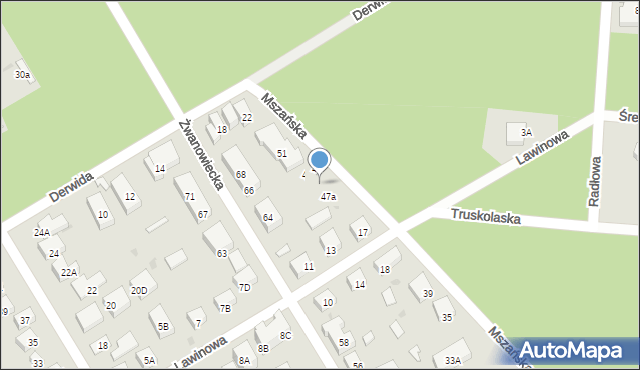 Warszawa, Mszańska, 47c, mapa Warszawy