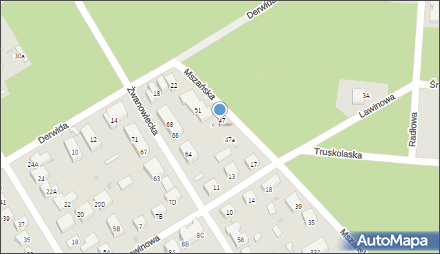 Warszawa, Mszańska, 47d, mapa Warszawy