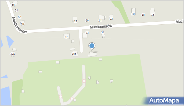 Bielsko-Biała, Muchomorów, 33b, mapa Bielsko-Białej