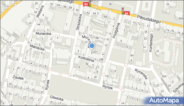 Bytom, Murarska, 17, mapa Bytomia