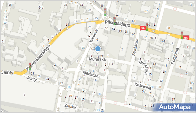 Bytom, Murarska, 3, mapa Bytomia