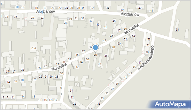 Bytom, Musialika Feliksa, 40, mapa Bytomia