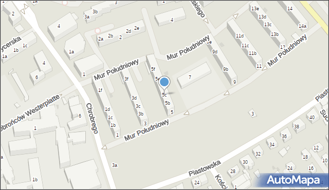 Choszczno, Mur Południowy, 5c, mapa Choszczno