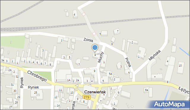 Czerwieńsk, Muchy Ludwika, ks., 4, mapa Czerwieńsk