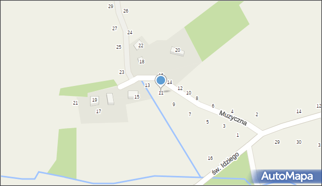 Giebułtów, Muzyczna, 11, mapa Giebułtów