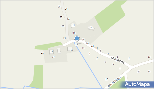 Giebułtów, Muzyczna, 13, mapa Giebułtów