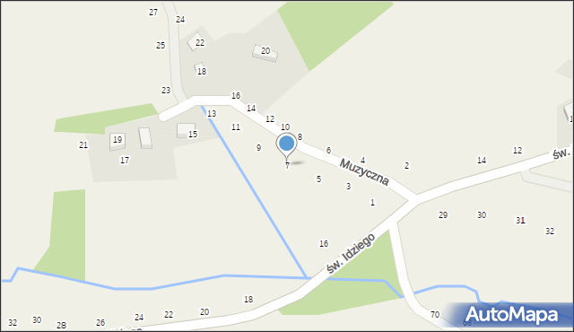 Giebułtów, Muzyczna, 7, mapa Giebułtów