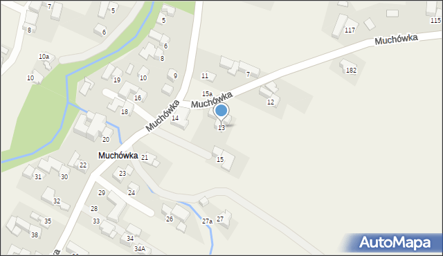 Groń, Muchówka, 13, mapa Groń