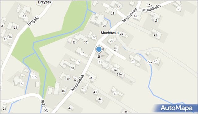 Groń, Muchówka, 28, mapa Groń