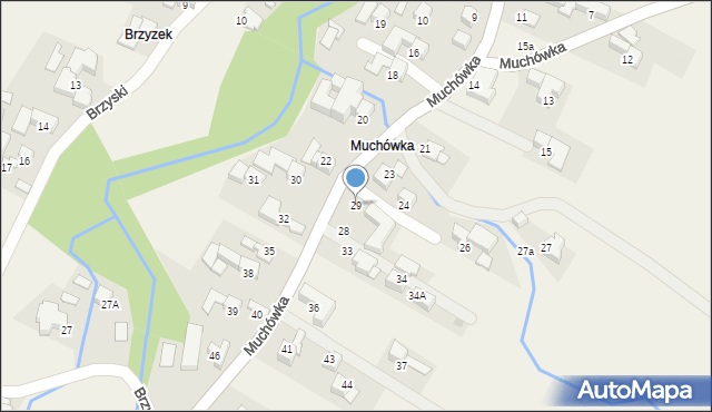 Groń, Muchówka, 29, mapa Groń