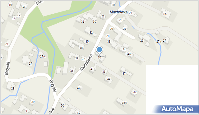 Groń, Muchówka, 36, mapa Groń