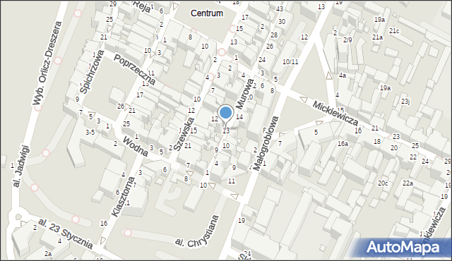 Grudziądz, Murowa, 13, mapa Grudziądza