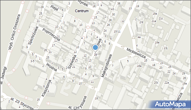 Grudziądz, Murowa, 16, mapa Grudziądza