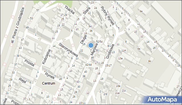 Grudziądz, Murowa, 61, mapa Grudziądza