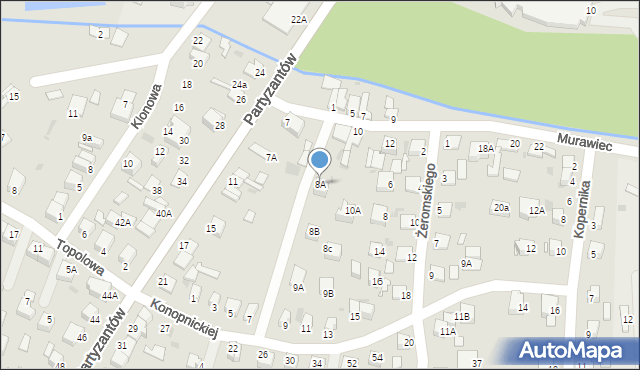 Jędrzejów, Murawiec, 8A, mapa Jędrzejów