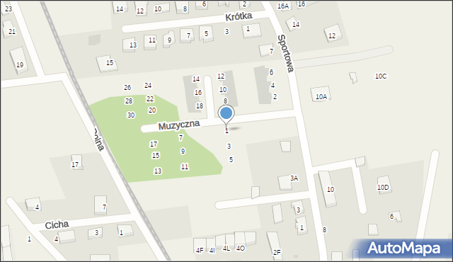 Juszkowo, Muzyczna, 1, mapa Juszkowo