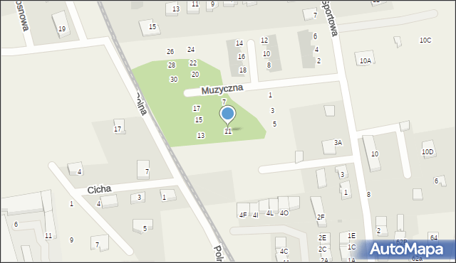 Juszkowo, Muzyczna, 11, mapa Juszkowo