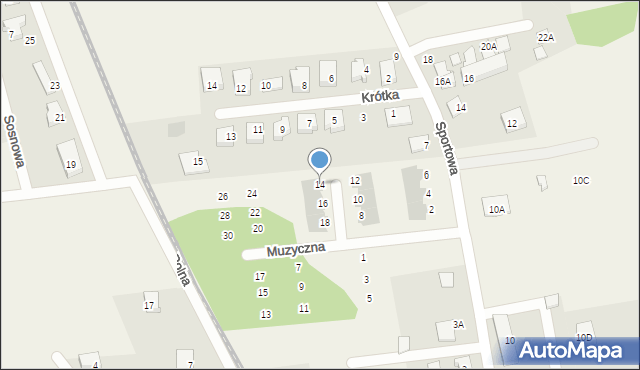 Juszkowo, Muzyczna, 14, mapa Juszkowo