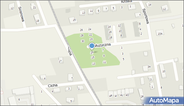 Juszkowo, Muzyczna, 17, mapa Juszkowo