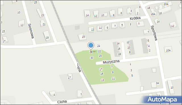 Juszkowo, Muzyczna, 28, mapa Juszkowo