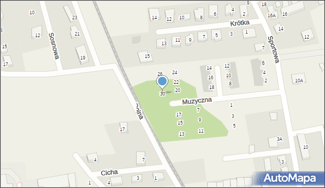 Juszkowo, Muzyczna, 30, mapa Juszkowo