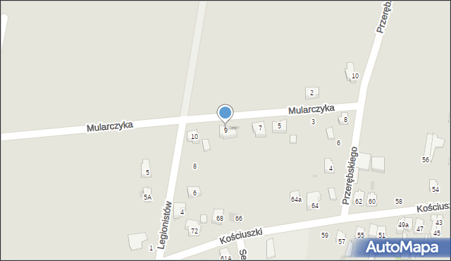 Kamieńsk, Mularczyka Józefa, płk., 9, mapa Kamieńsk