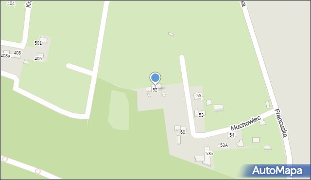 Katowice, Muchowiec, 52, mapa Katowic