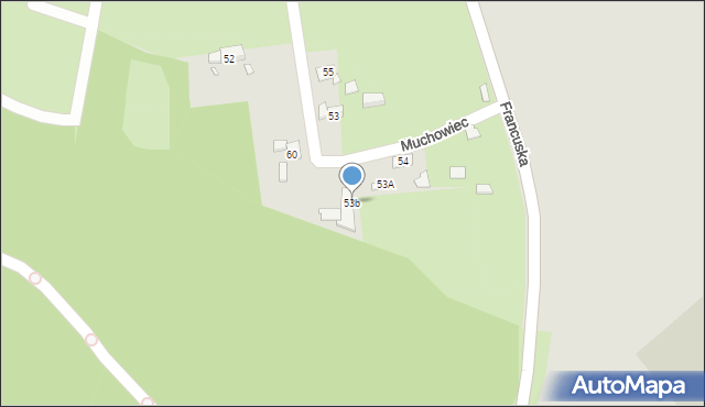 Katowice, Muchowiec, 53b, mapa Katowic