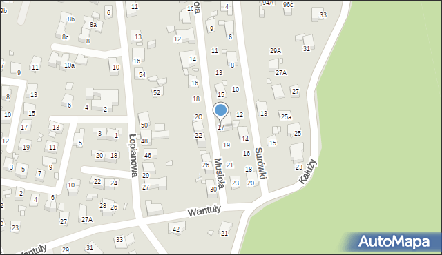 Katowice, Musioła Ludwika, 17, mapa Katowic