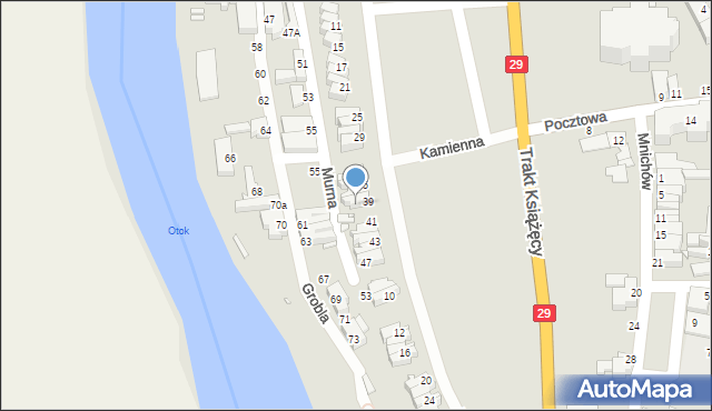 Krosno Odrzańskie, Murna, 39, mapa Krosno Odrzańskie