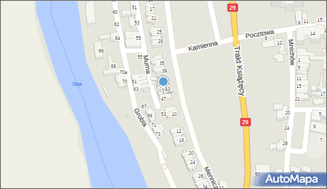 Krosno Odrzańskie, Murna, 45, mapa Krosno Odrzańskie