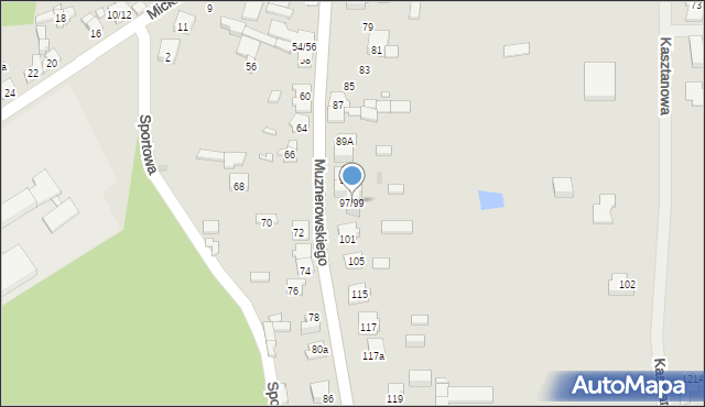 Krzepice, Muznerowskiego Stanisław, ks., 97/99, mapa Krzepice