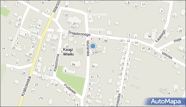 Książ Wielki, Murarska, 3, mapa Książ Wielki