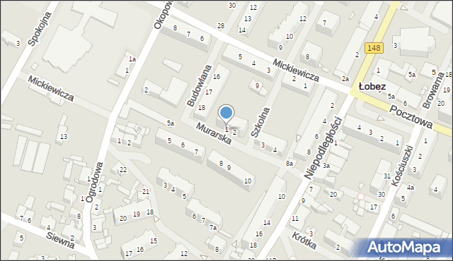 Łobez, Murarska, 1, mapa Łobez