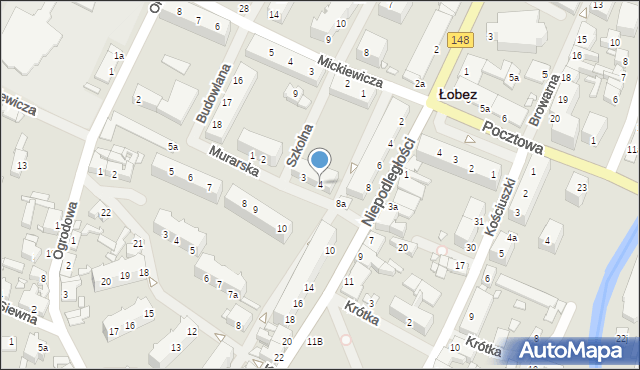 Łobez, Murarska, 4, mapa Łobez