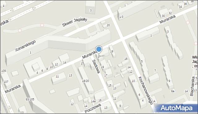 Łódź, Murarska, 17, mapa Łodzi