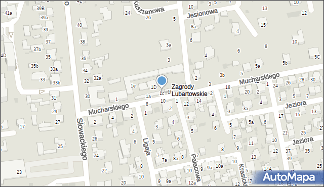 Lubartów, Mucharskiego Bolesława, 1c, mapa Lubartów