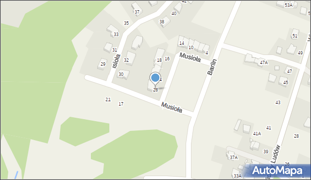 Marklowice, Musioła Pawła, 28, mapa Marklowice