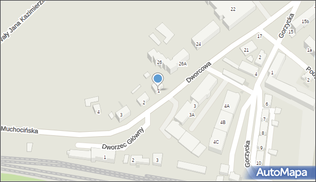 Międzychód, Muchocińska, 1, mapa Międzychód