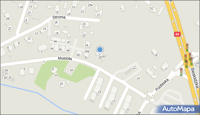 Mikołów, Musioła Ludwika, 10, mapa Mikołów