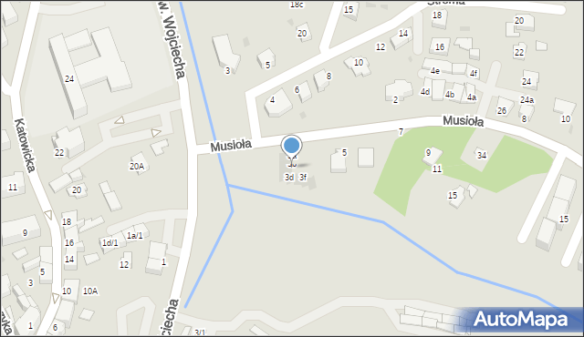 Mikołów, Musioła Ludwika, 3c, mapa Mikołów