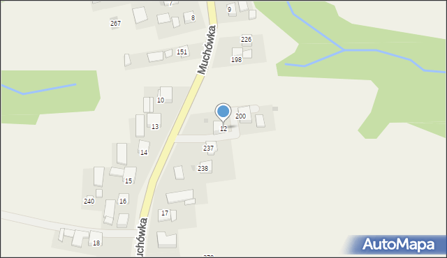 Muchówka, Muchówka, 12, mapa Muchówka