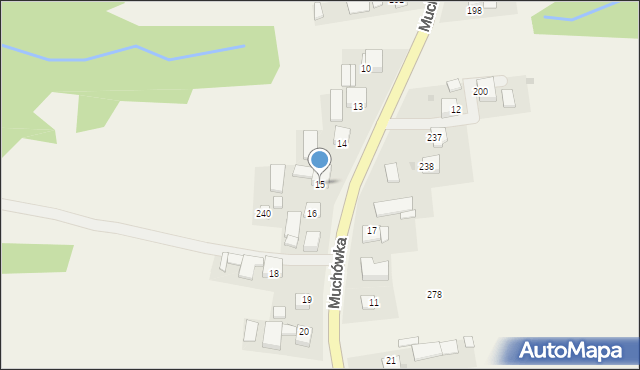 Muchówka, Muchówka, 15, mapa Muchówka